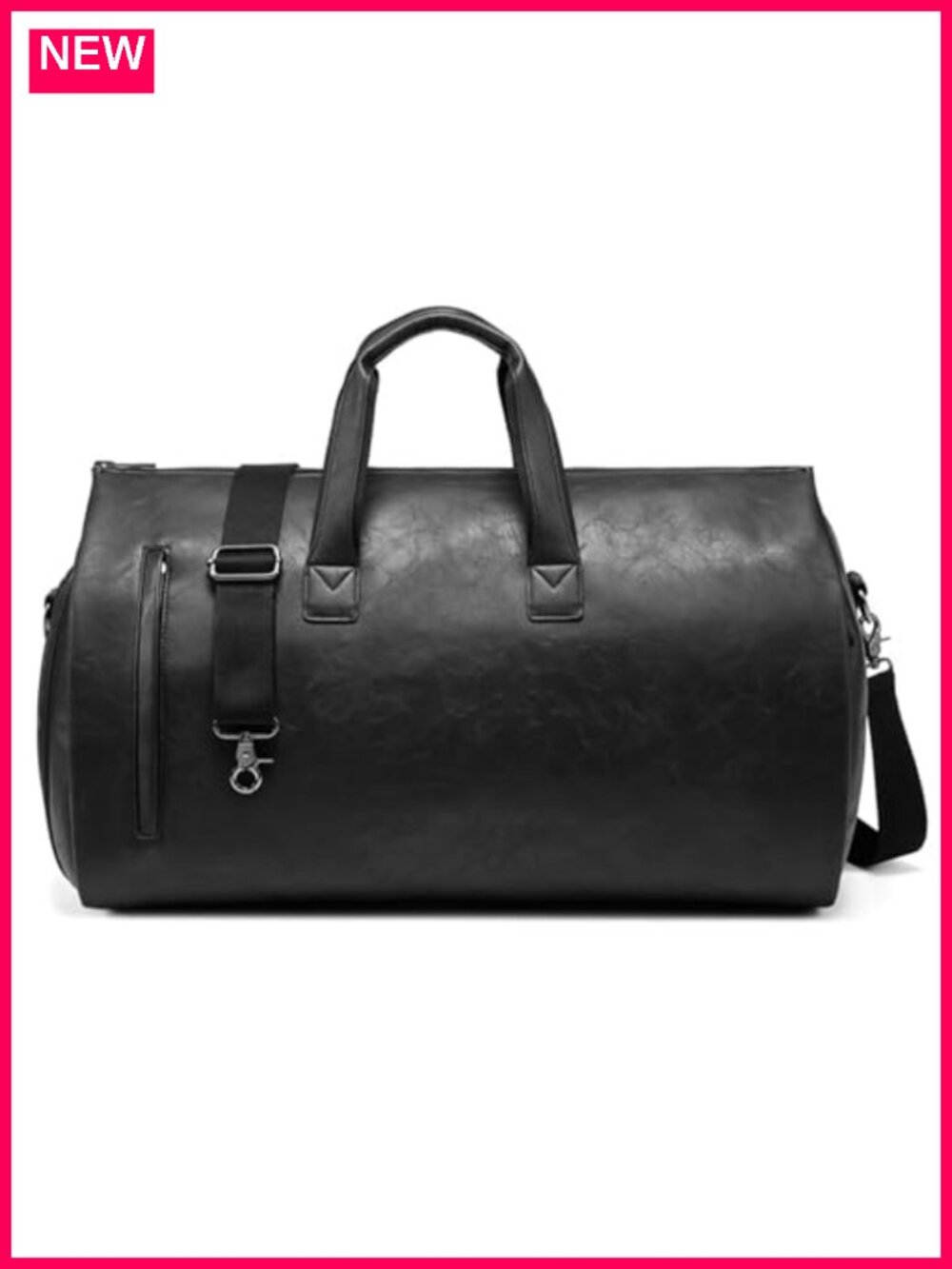 Leather Convertible 2-in-1 Garment Duffel Bag with Shoe Pouch Travel Suit Bag